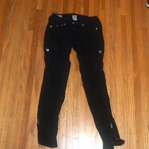 True religion low rise black jeans